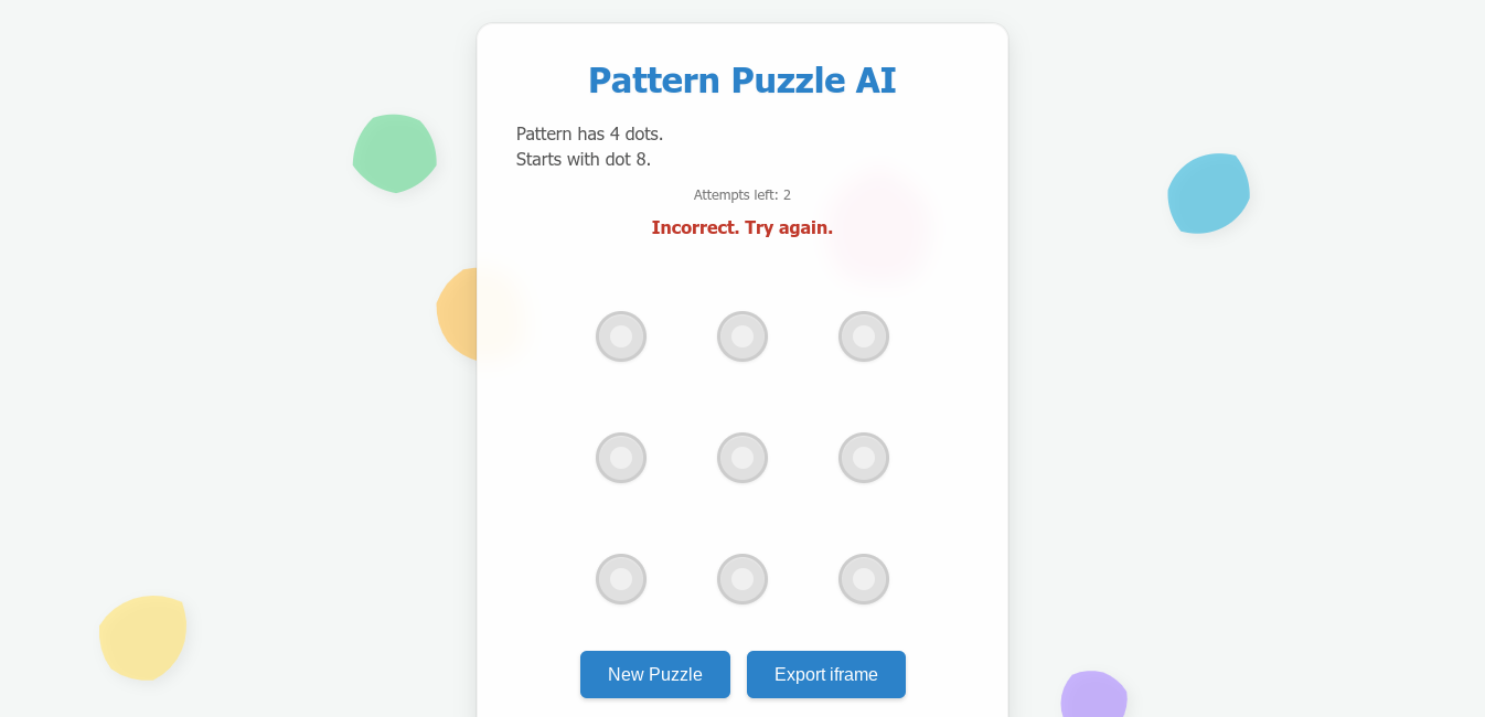 Pattern Puzzle AI Screenshot
